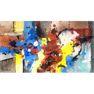 Zohaib Rind, 25 x 50 Inch, Acrylic on Paper, Abstract Painting, AC-ZR-257